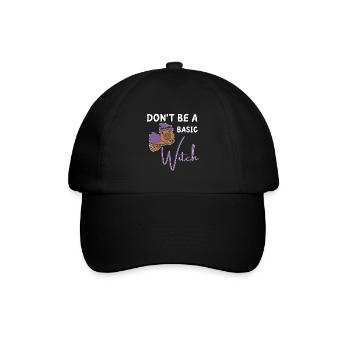 Capybara Halloween Hexen don't be a basic Witch - Baseballkappe - Schwarz/Schwarz - Vorne