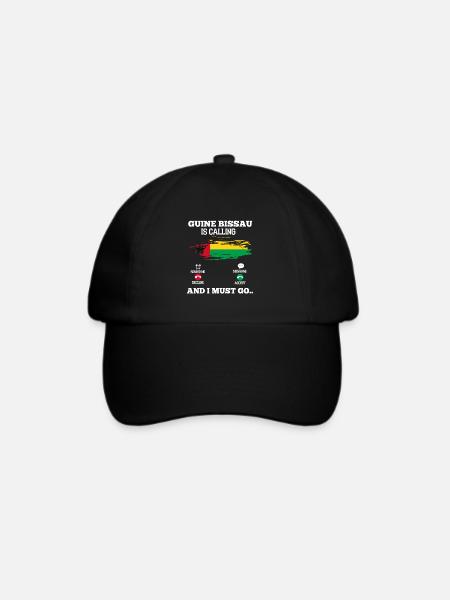 Guinea Bissau - Baseballkappe - Schwarz/Schwarz