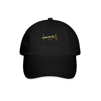 Rom Kolosseum Herzschlag Roma Skyline Rome Italien - Baseballkappe - Schwarz/Schwarz - Vorne