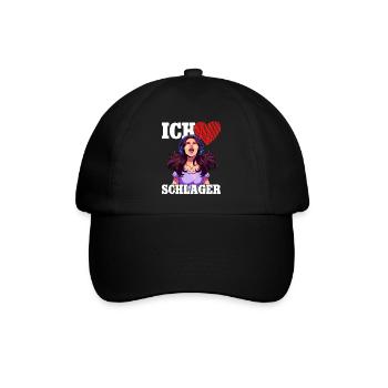 Ich Liebe Schlager - Baseballkappe - Schwarz/Schwarz - Vorne