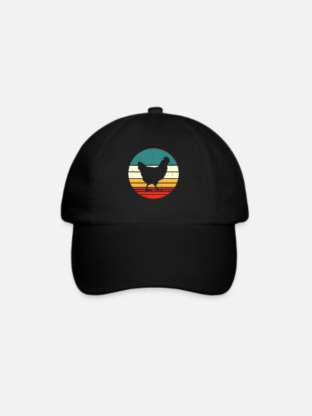 Hühner Huhn - Baseballkappe - Schwarz/Schwarz