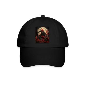 Japense Silent Assassin Nija Art - Baseballkappe - Schwarz/Schwarz - Vorne