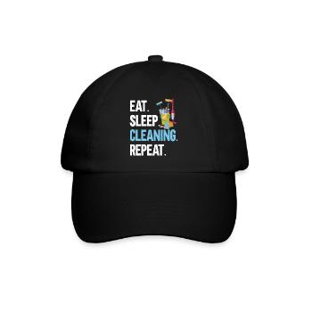 Haushaltshilfe Reinigungskraft Haushälterin - Baseballkappe - Schwarz/Schwarz - Vorne
