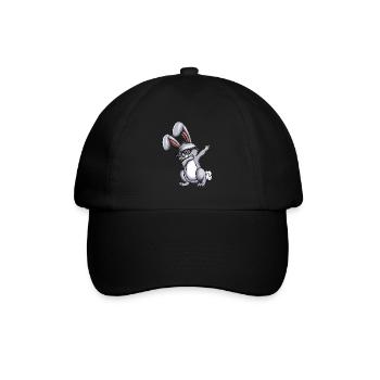 Dabbing Hase Kaninchen Hasen Kostüm Dab Karnickel - Baseballkappe - Schwarz/Schwarz - Vorne