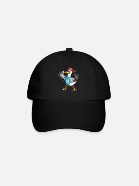 Matrose Möwe Moin Spruch Nordsee Liebhaber - Baseballkappe - Schwarz/Schwarz