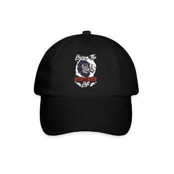 Pavian Affe Liebhaber Wildtier Tier Zoowärter - Baseballkappe - Schwarz/Schwarz - Vorne