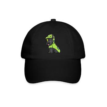 Scottish Terrier Hund Im Dinosaurier-Kostüm - Baseballkappe - Schwarz/Schwarz - Vorne