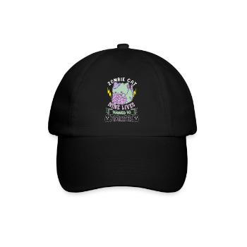Zombie-katze Untote Kitty Horror Meow Creepy - Baseballkappe - Schwarz/Schwarz - Vorne