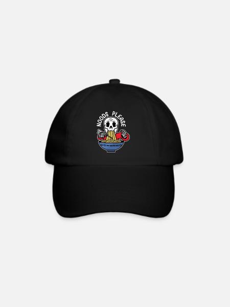 Noods please - Baseballkappe - Schwarz/Schwarz