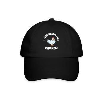 Lustiger Hühner Spruch Huhn - Baseballkappe - Schwarz/Schwarz - Vorne