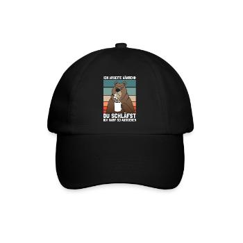 Bär Nachtschicht Schichtarbeiter Schichtarbeit - Baseballkappe - Schwarz/Schwarz - Vorne