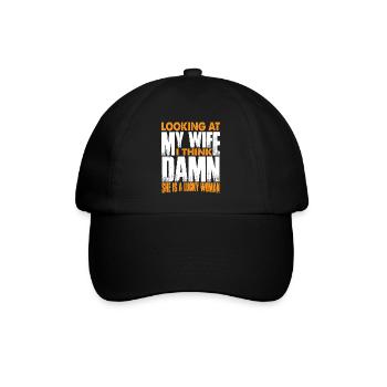 Looking At My Wife, Damn She Is A Lucky Woman 3 - Baseballkappe - Schwarz/Schwarz - Vorne