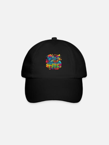 Funky Geburtstag: Oktober 1975 - Psychadelic - Baseballkappe - Schwarz/Schwarz