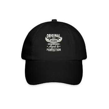 Retro 2020 3/4 Geburtstagsgeschenk - Baseballkappe - Schwarz/Schwarz - Vorne