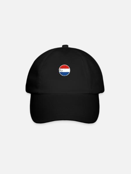 Niederlande Vintage Niederländische Flagge - Baseballkappe - Schwarz/Schwarz