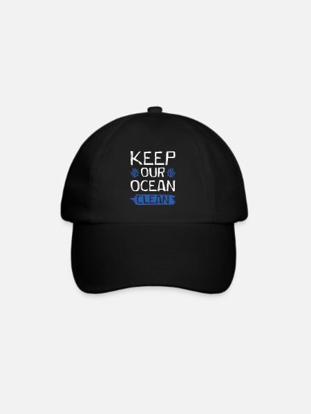 ozean sauber halten - Baseballkappe - Schwarz/Schwarz