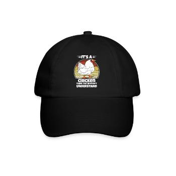 Lustiger Hühner Spruch Huhn - Baseballkappe - Schwarz/Schwarz - Vorne