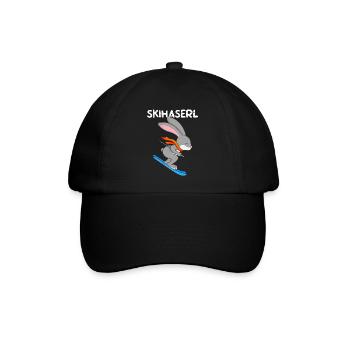 Skihaserl Skihasen Shirt Skihasen Apres Party - Baseballkappe - Schwarz/Schwarz - Vorne