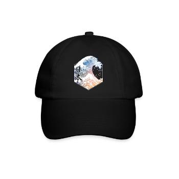 Hokusai - Baseballkappe - Schwarz/Schwarz - Vorne