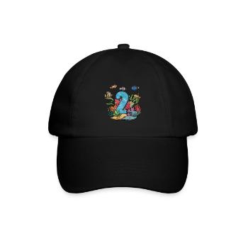 Aquarium Fisch Geschenk - Baseballkappe - Schwarz/Schwarz - Vorne