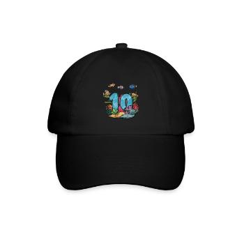Aquarium Fisch Geschenk - Baseballkappe - Schwarz/Schwarz - Vorne