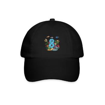 Aquarium Fisch Geschenk - Baseballkappe - Schwarz/Schwarz - Vorne