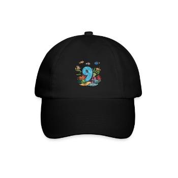 Aquarium Fisch Geschenk - Baseballkappe - Schwarz/Schwarz - Vorne