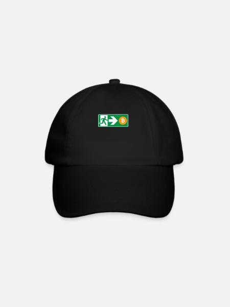 Notausgang Bitcoin Bitcoiner - Baseballkappe - Schwarz/Schwarz