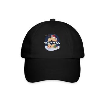 Awesome Donna Name mit Weihnachtsmütze im Weihnachtsthema - Baseballkappe - Schwarz/Schwarz - Vorne