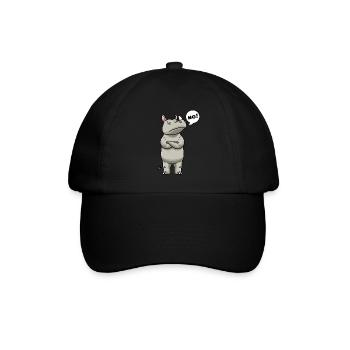 Rhinozeros Nashorn - Baseballkappe - Schwarz/Schwarz - Vorne