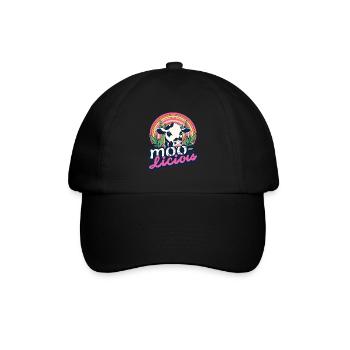 Kuh Kühe Moo-Licious Landwirt Kuhkopf - Baseballkappe - Schwarz/Schwarz - Vorne