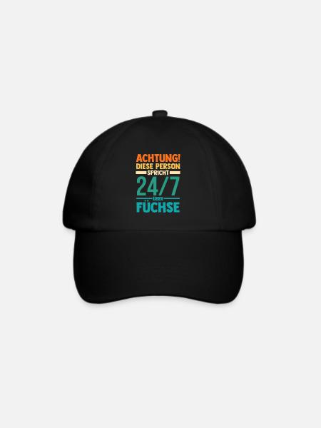 Fuchs - Baseballkappe - Schwarz/Schwarz