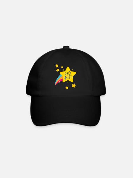 GO for it / Motivation zu mehr Mut / Geschenkidee - Baseballkappe - Schwarz/Schwarz