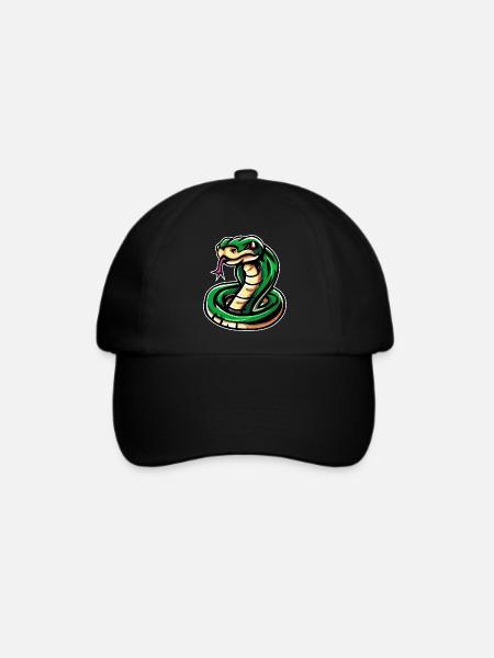Schlange4 - Baseballkappe - Schwarz/Schwarz