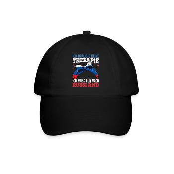 Russland - Baseballkappe - Schwarz/Schwarz - Vorne