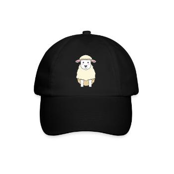 Süßes Schaf Schafherde Wolle - Baseballkappe - Schwarz/Schwarz - Vorne