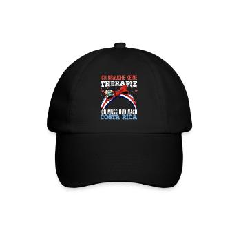 Costa Rica - Baseballkappe - Schwarz/Schwarz - Vorne