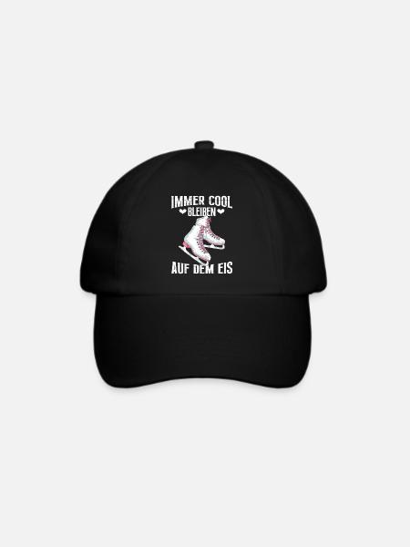 Eisläuferin Immer Cool Bleiben auf dem Eis - Baseballkappe - Schwarz/Schwarz