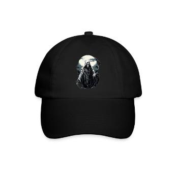 Gruseliger Halloween Sensenmann Grim Reaper - Baseballkappe - Schwarz/Schwarz - Vorne