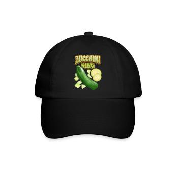 Zucchini King, lustiger Gemüse Spruch - Baseballkappe - Schwarz/Schwarz - Vorne