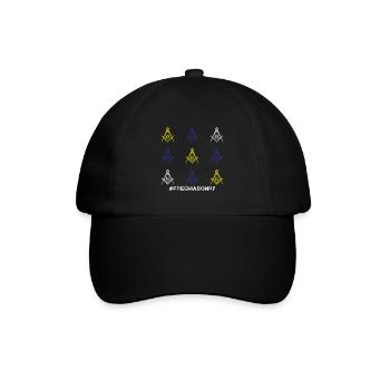 Freimaurer Geschenk I Masonic Freemasonry Tshirt - Baseballkappe - Schwarz/Schwarz - Vorne