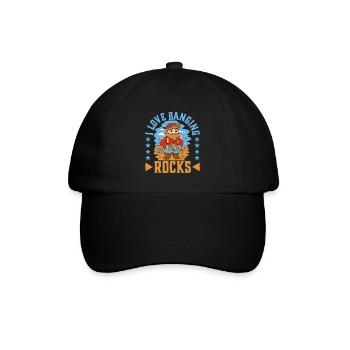 I Love Banging Rocks - Baseballkappe - Schwarz/Schwarz - Vorne