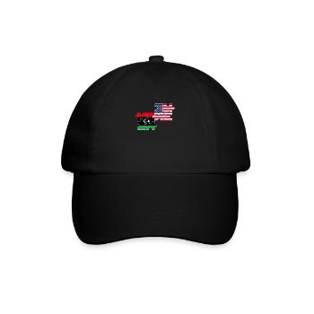 Libyen USA Flagge Amerikanisch Libysch - Baseballkappe - Schwarz/Schwarz - Vorne
