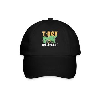 T-Rex hasst Disc Golf T Rex Dinosaurier - Baseballkappe - Schwarz/Schwarz - Vorne