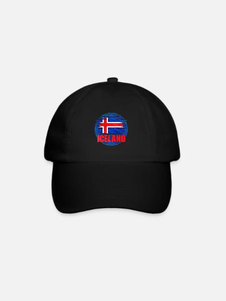 Island - Baseballkappe - Schwarz/Schwarz