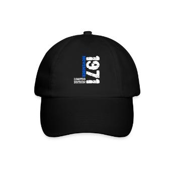 1971 November Limited Edition 52. Geburtstag Deko - Baseballkappe - Schwarz/Schwarz - Vorne