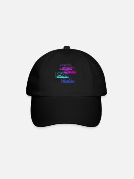 Synthesizer Sammlung Musik Design - Baseballkappe - Schwarz/Schwarz
