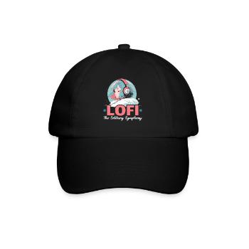Lofi Music Lover Low Fidelity Japanische Ästhetik - Baseballkappe - Schwarz/Schwarz - Vorne