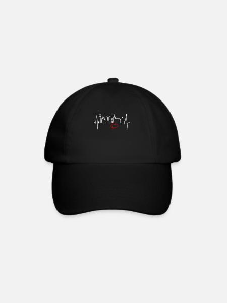 Münster Skyline Herzschlag Herz Liebe Love Münster - Baseballkappe - Schwarz/Schwarz