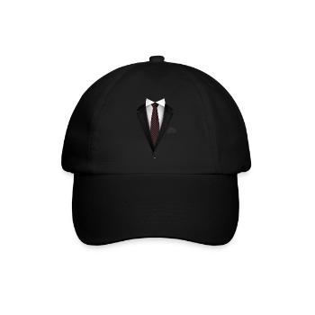 Smoking mit Krawatte für Hochzeiten und Besonderes - Baseballkappe - Schwarz/Schwarz - Vorne